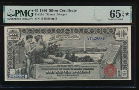 Fr. 224 1896 $1  Silver Certificate  PMG 65EPQ* 1142858