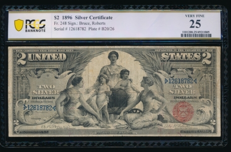 Fr. 248 1896 $2  Silver Certificate  PCGS 25 12618782