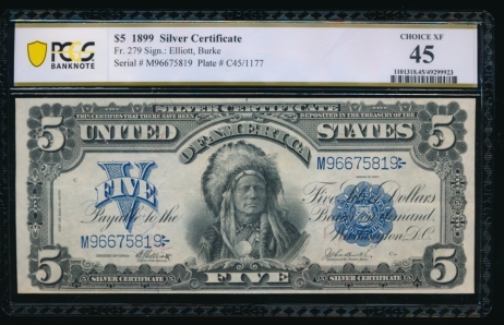 Fr. 279 1899 $5  Silver Certificate  PCGS 45 M96675819