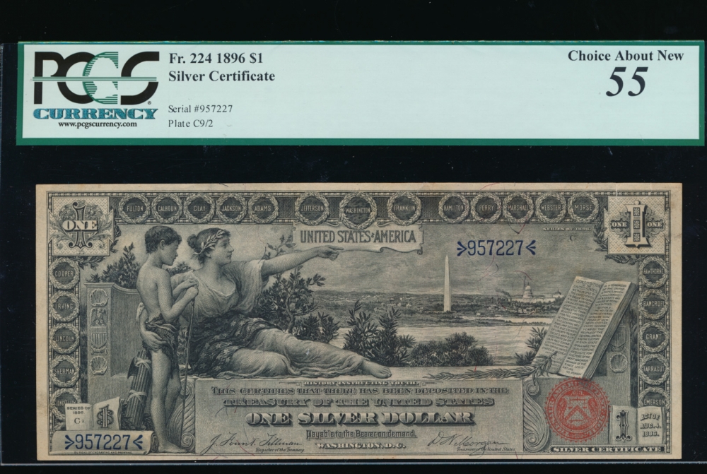 Fr. 224 1896 $1  Silver Certificate  PCGS 55 comment 957227