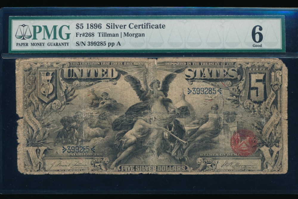 Fr. 268 1896 $5  Silver Certificate  PMG 6 399285