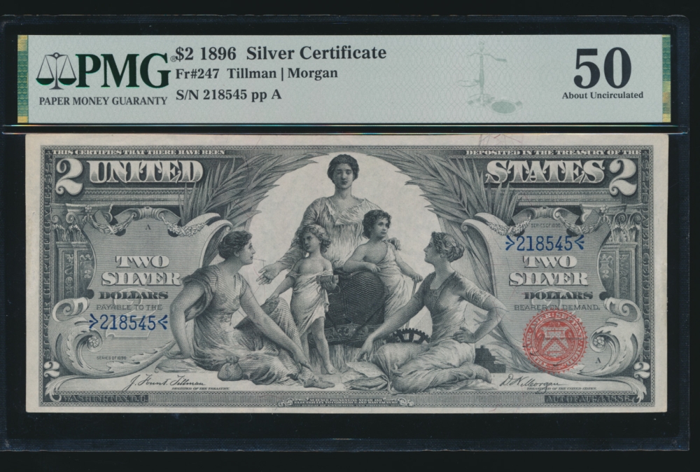 Fr. 247 1896 $2  Silver Certificate  PMG 50 comment 218545