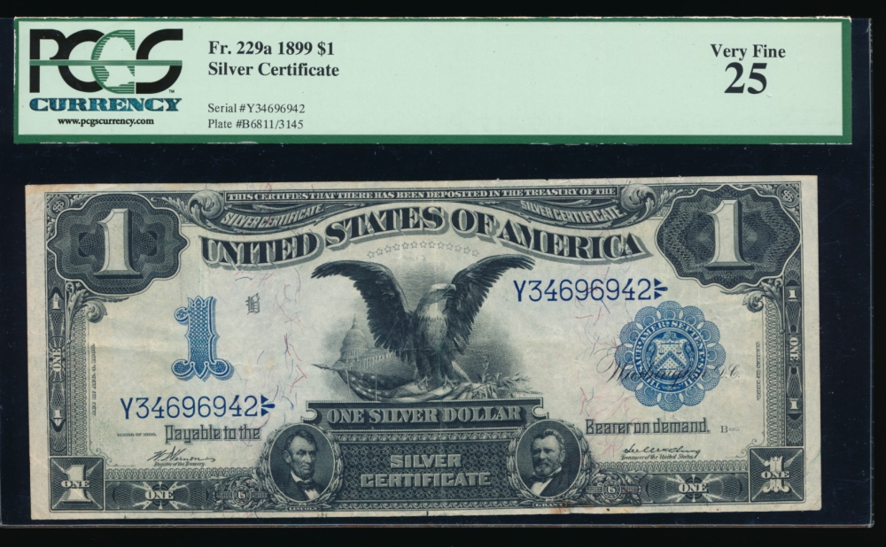 Fr. 229a 1899 $1  Silver Certificate  PCGS-C 25 Y34696942