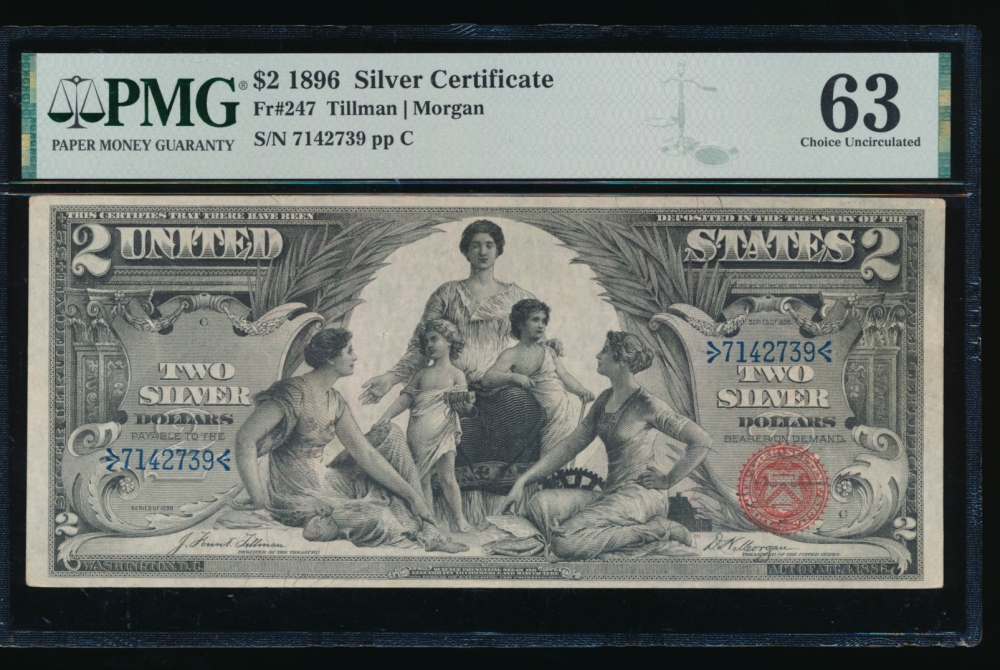 Fr. 247 1896 $2  Silver Certificate  PMG 63 comment 7142739