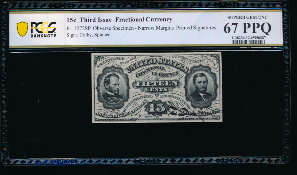 Fr. 1272SP  $0.15  Fractional  PCGS 67PPQ no serial number