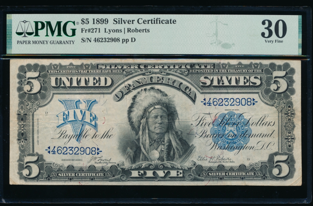 Fr. 271 1899 $5  Silver Certificate  PMG 30 46232908