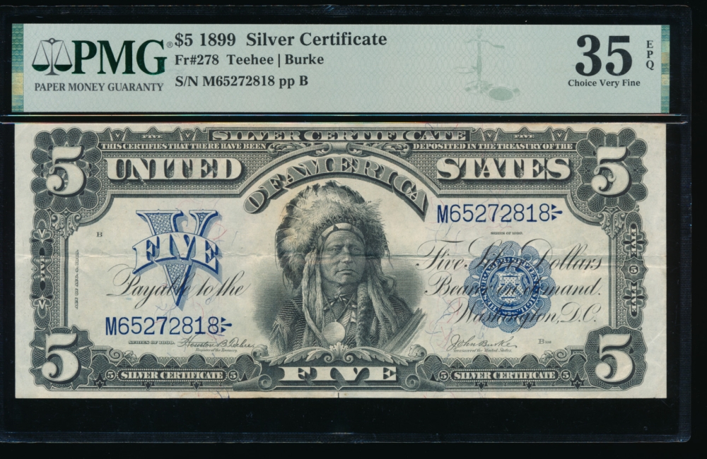 Fr. 278 1899 $5  Silver Certificate  PMG 35EPQ M65272818