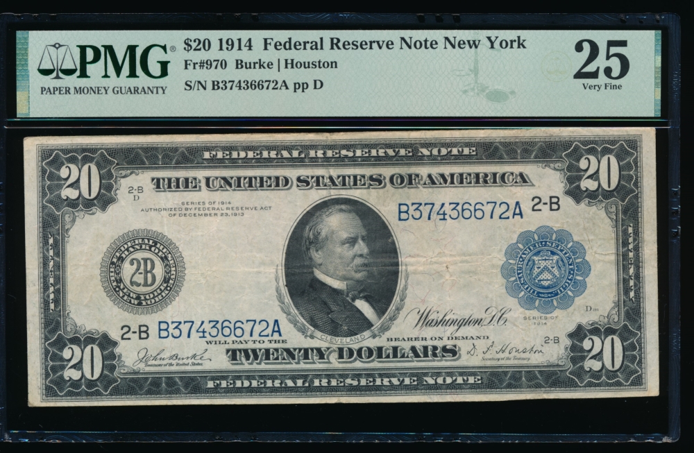Fr. 970 1914 $20  Federal Reserve Note New York PMG 25 B37436672A