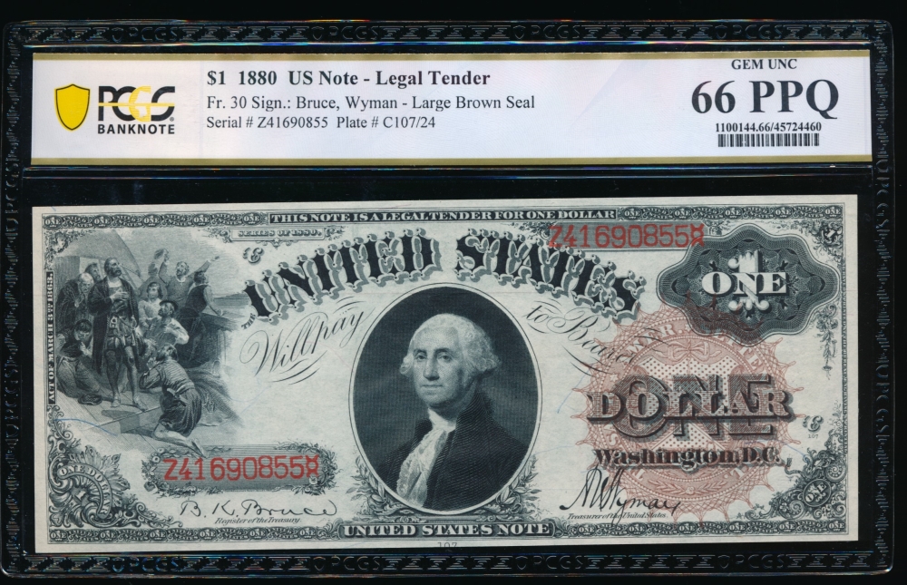 Fr. 30 1880 $1  Legal Tender  PCGS 66PPQ Z41690855