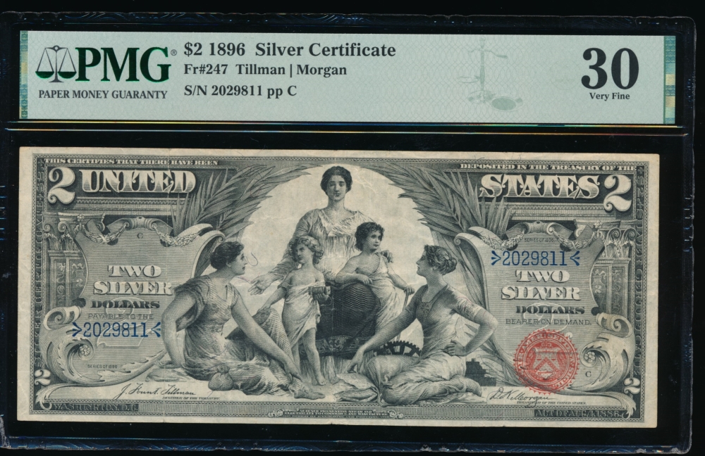 Fr. 247 1896 $2  Silver Certificate  PMG 30 2029811
