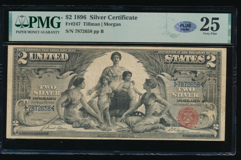 Fr. 247 1896 $2  Silver Certificate  PMG 25 7872658