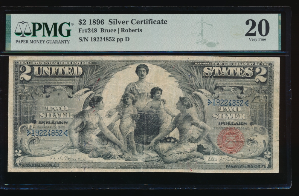 Fr. 248 1896 $2  Silver Certificate  PMG 20 19224852