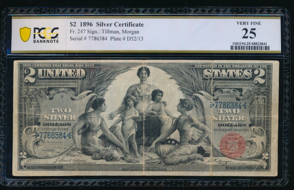 Fr. 247 1896 $2  Silver Certificate  PCGS 25 7786384