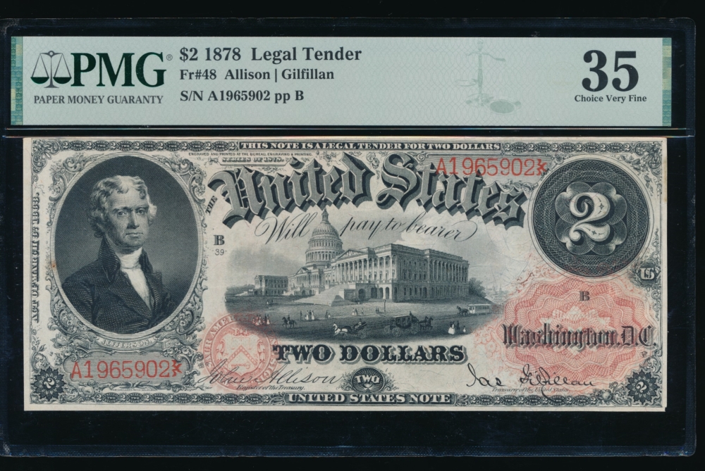 Fr. 48 1878 $2  Legal Tender  PMG 35 A1965902