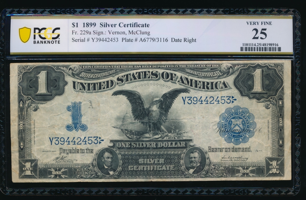 Fr. 229a 1899 $1  Silver Certificate  PCGS 25 Y39442453