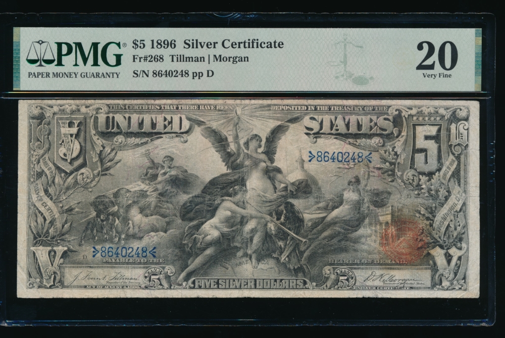 Fr. 268 1896 $5  Silver Certificate  PMG 20 8640248