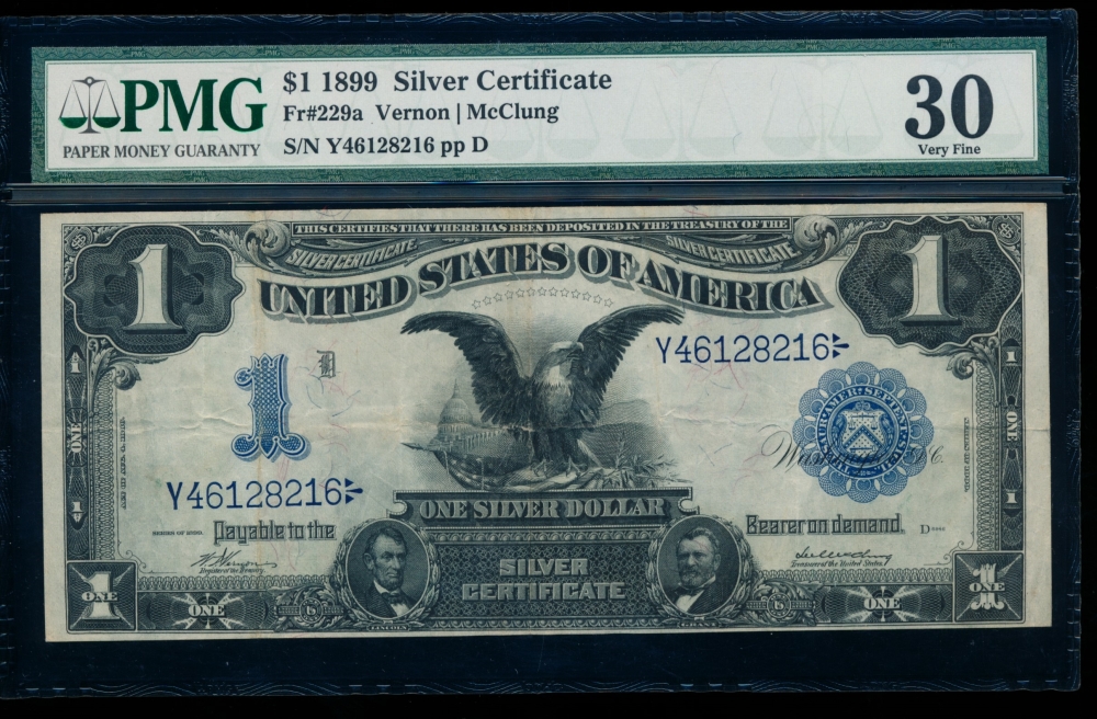 Fr. 229a 1899 $1  Silver Certificate  PMG 30 Y46128216
