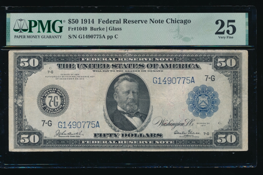Fr. 1049 1914 $50  Federal Reserve Note Chicago PMG 25 G1490775A