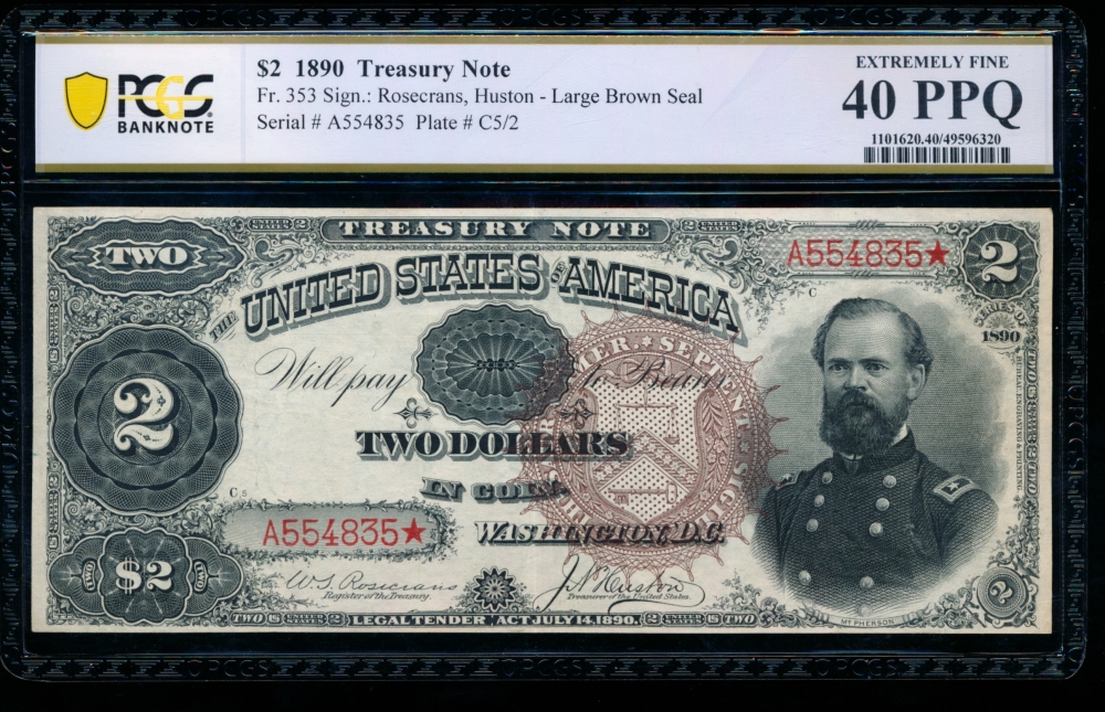 Fr. 353 1890 $2  Treasury Note  PCGS 40PPQ A554835*