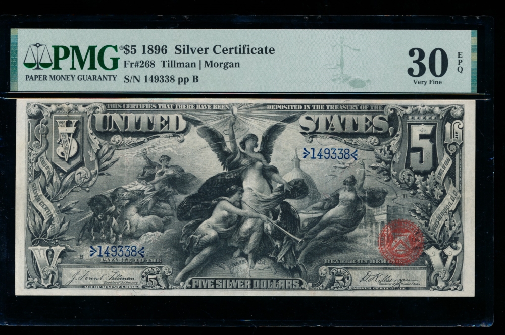 Fr. 268 1896 $5  Silver Certificate  PMG 30EPQ 149338