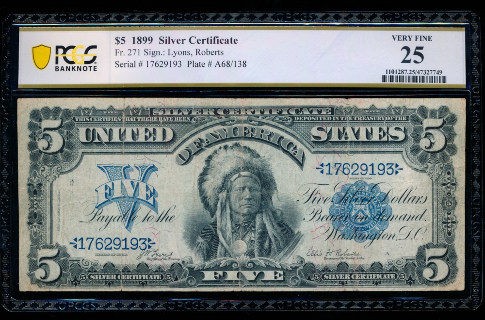 Fr. 271 1899 $5  Silver Certificate  PCGS 25 17629193