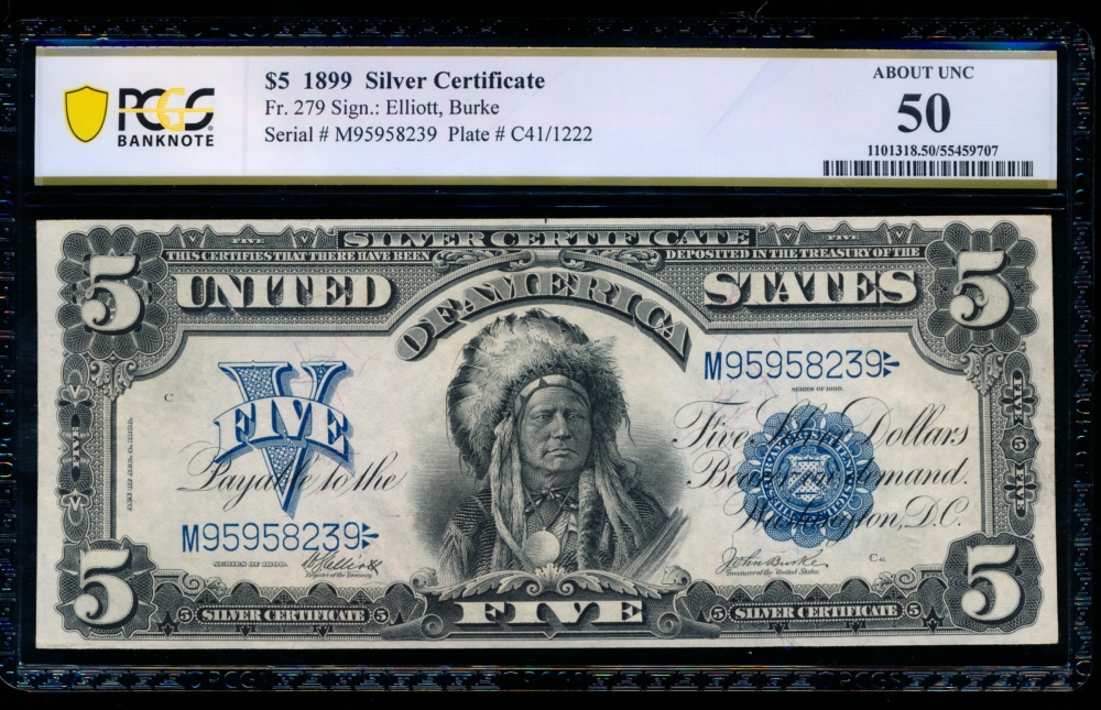 Fr. 279 1899 $5  Silver Certificate  PCGS 50 M95958239
