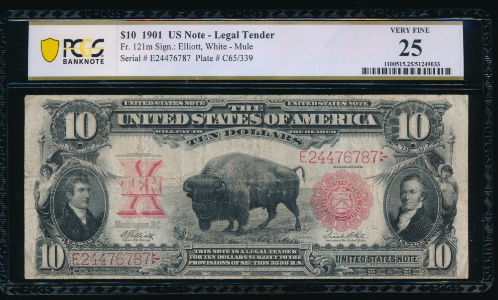 Fr. 121 1901 $10  Legal Tender mule PCGS 25 E24476787