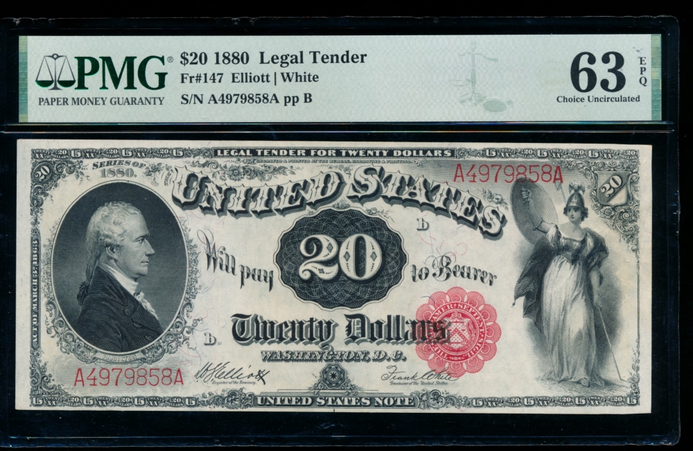 Fr. 147 1880 $20  Legal Tender  PMG 63EPQ A4979858A