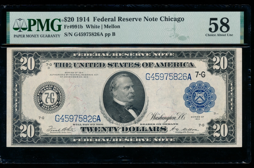 Fr. 991b 1914 $20  Federal Reserve Note Chicago PMG 58 G45975826A
