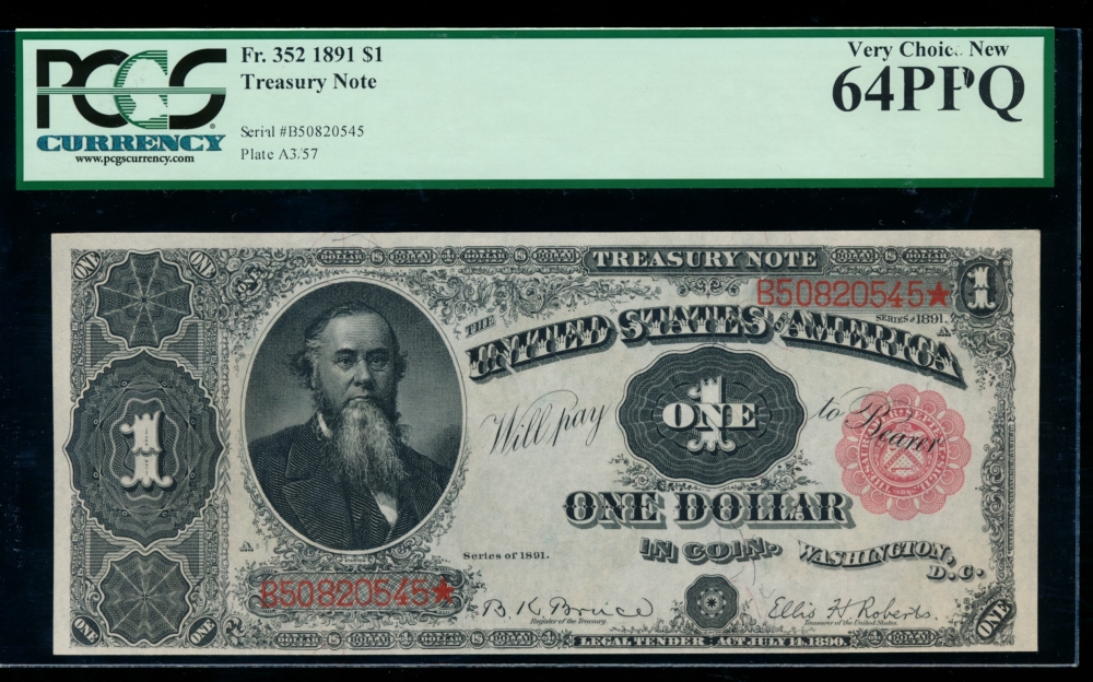 Fr. 352 1891 $1  Treasury Note  PCGS-C 64PPQ B50820545*