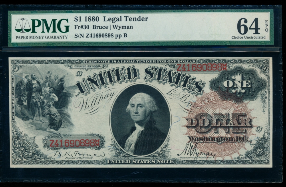 Fr. 30 1880 $1  Legal Tender  PMG 64EPQ Z41690898