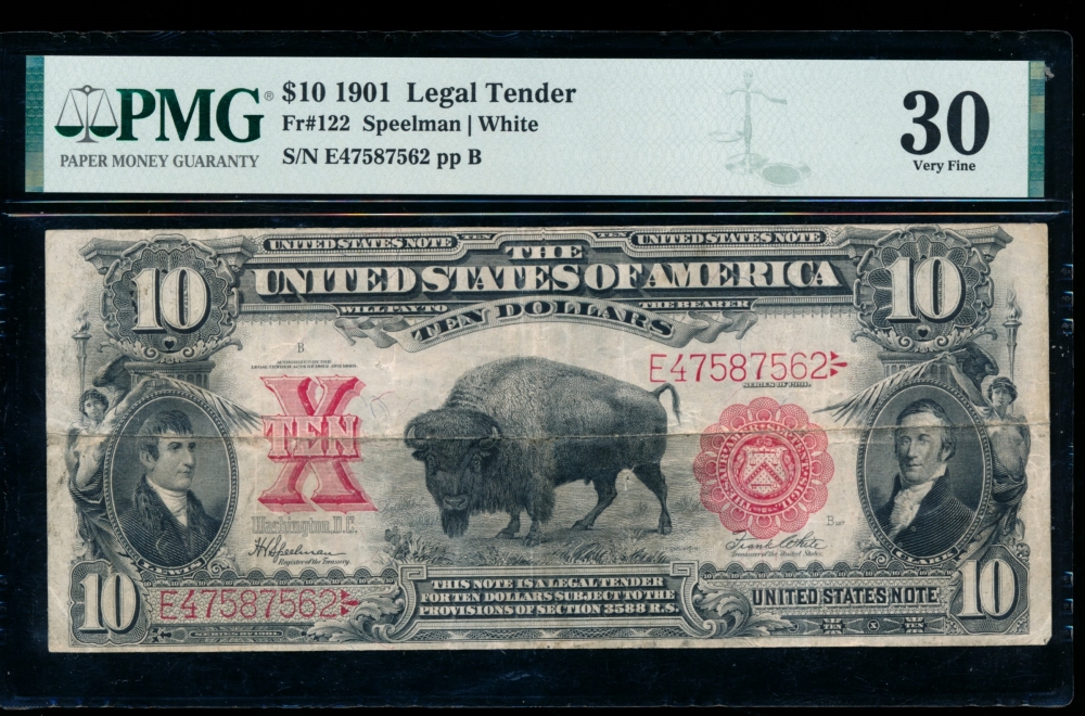 Fr. 122 1901 $10  Legal Tender  PMG 30 E47587562