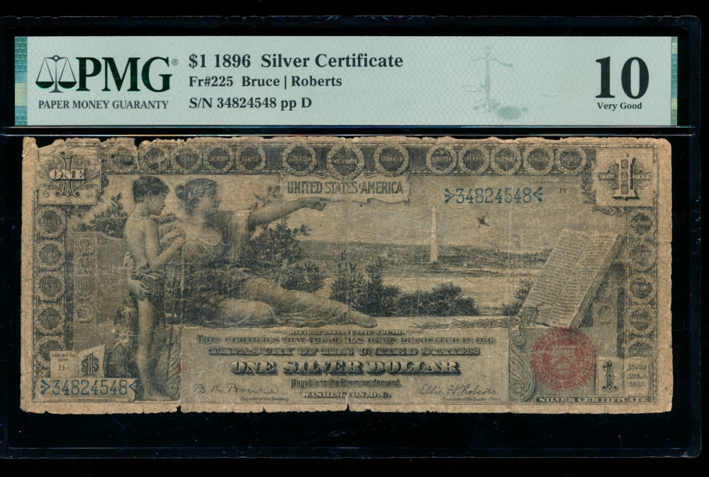 Fr. 225 1896 $1  Silver Certificate  PMG 10 34824548