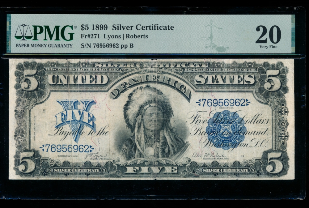 Fr. 271 1899 $5  Silver Certificate  PMG 20 7696962