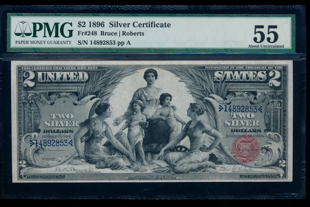 Fr. 248 1896 $2  Silver Certificate  PMG 55 14892853