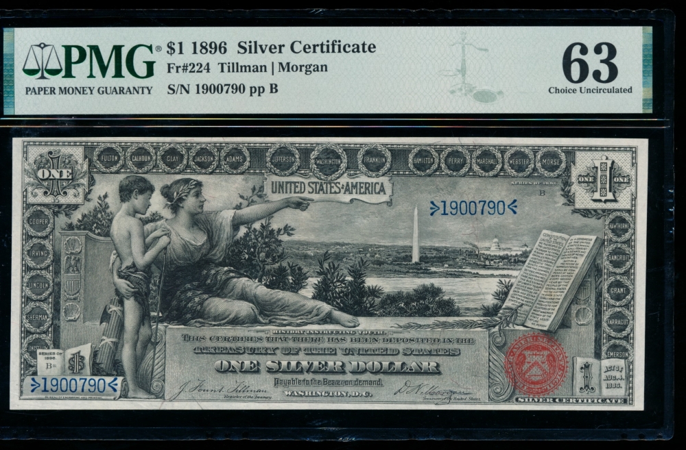 Fr. 224 1896 $1  Silver Certificate  PMG 63 1900790