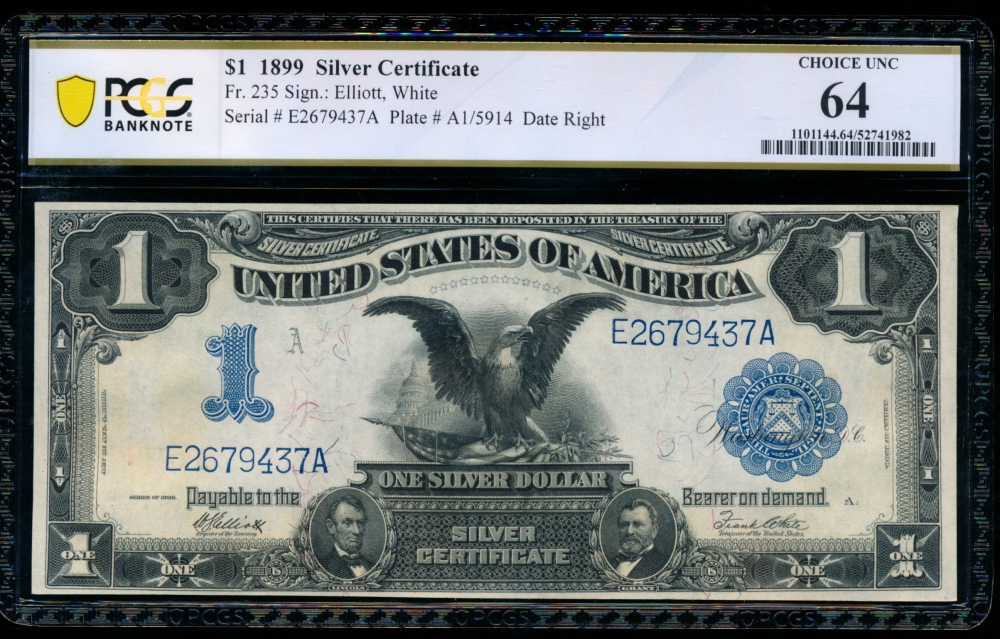 Fr. 235 1899 $1  Silver Certificate  PCGS 64 E2679437A