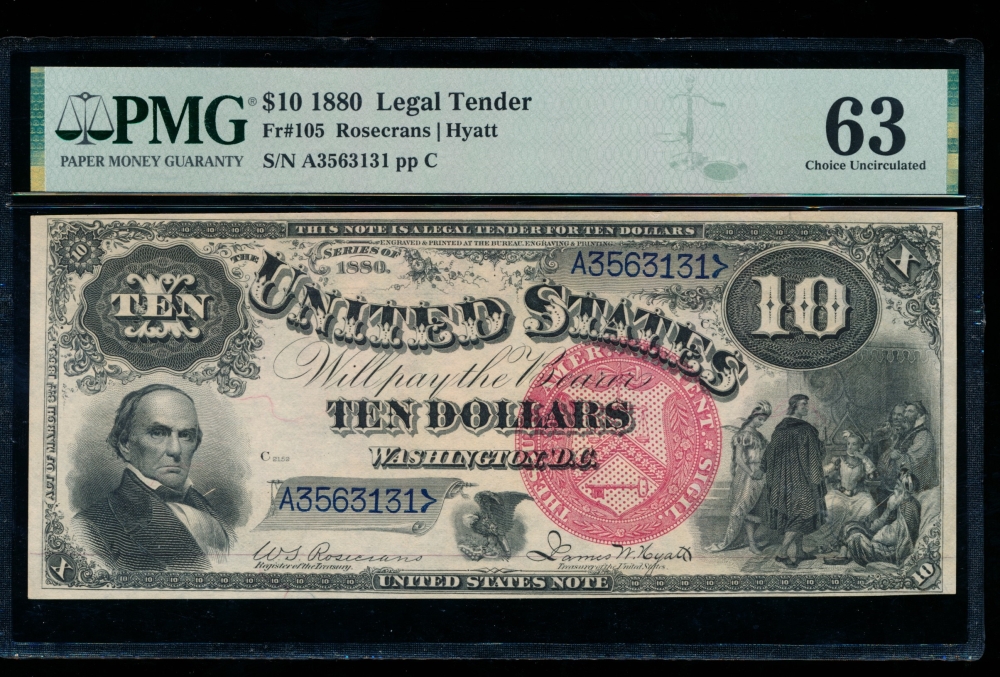 Fr. 105 1880 $10  Legal Tender  PMG 63 A3563131