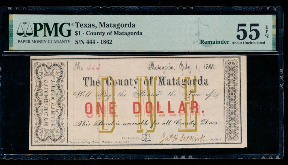 Fr. Medlar1 1862 $1  Obsolete  PMG 55EPQ 44