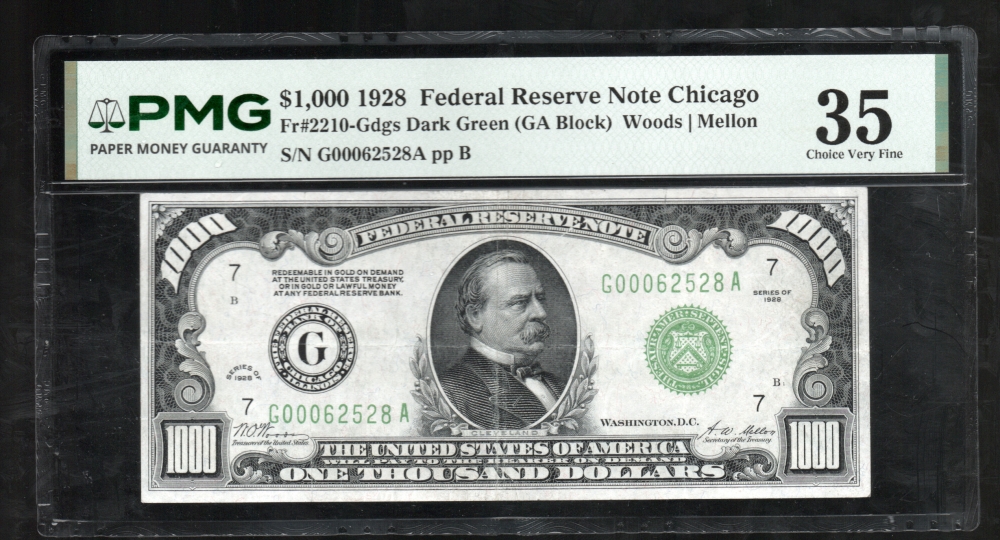 Fr. 2210-G 1928 $1,000  Federal Reserve Note Chicago PMG 35 G00062528A