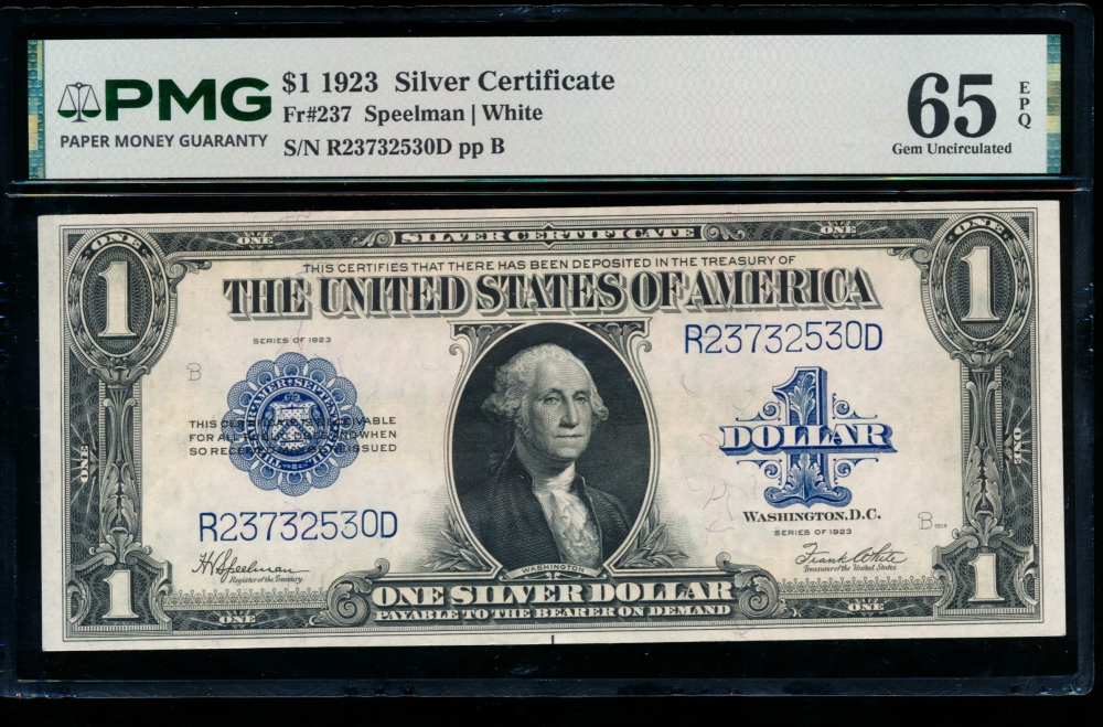 Fr. 237 1923 $1  Silver Certificate  PMG 65EPQ R23732530D
