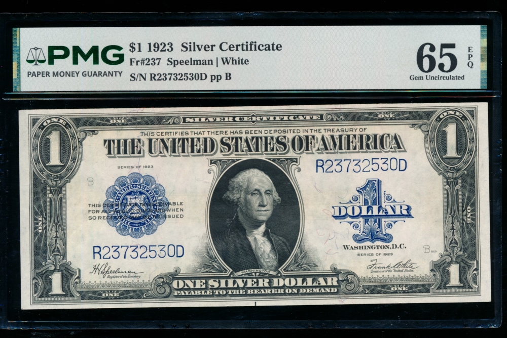 Fr. 237 1923 $1  Silver Certificate  PMG 65EPQ R23732530D