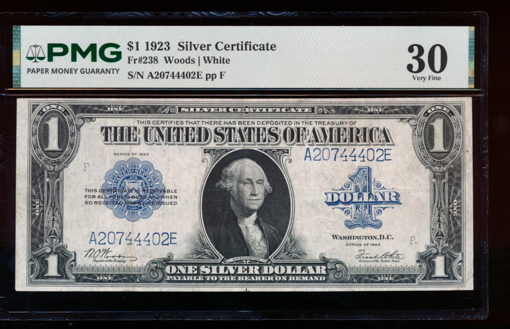 Fr. 238 1923 $1  Silver Certificate  PMG 30 A20744402E