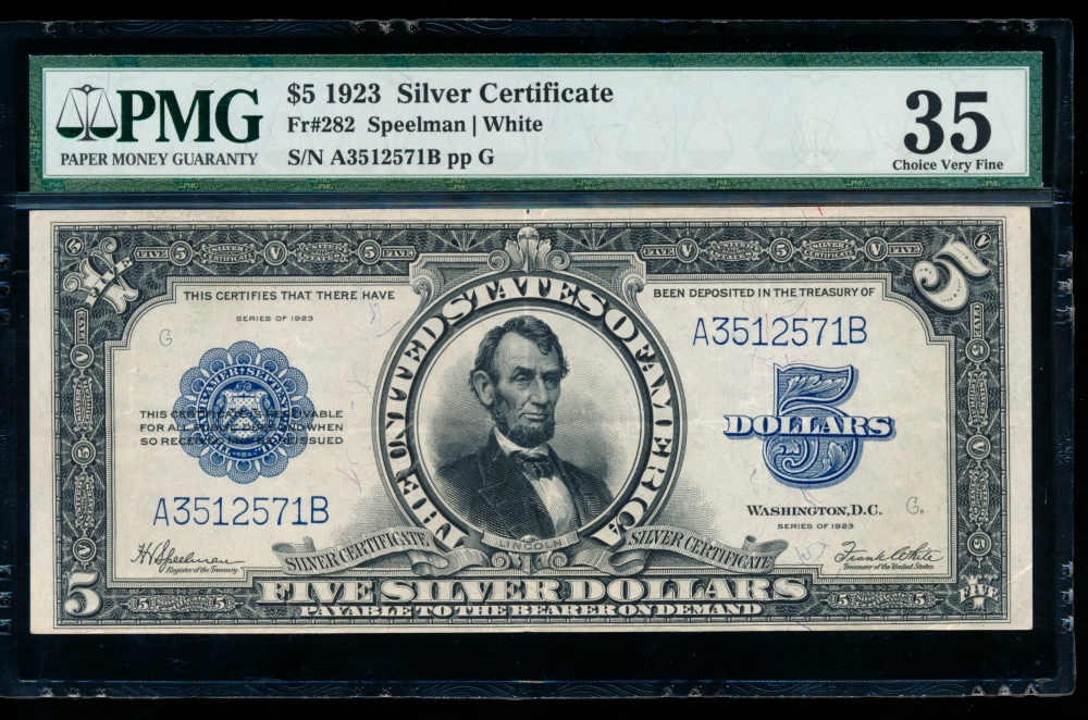 Fr. 282 1899 $5  Silver Certificate  PMG 35 A351257B